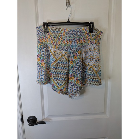 Jessica Simpson Pants - Jessica Simpson Womens XXL Smocked Waist Patchwork Floral Rayon Shorts NWT